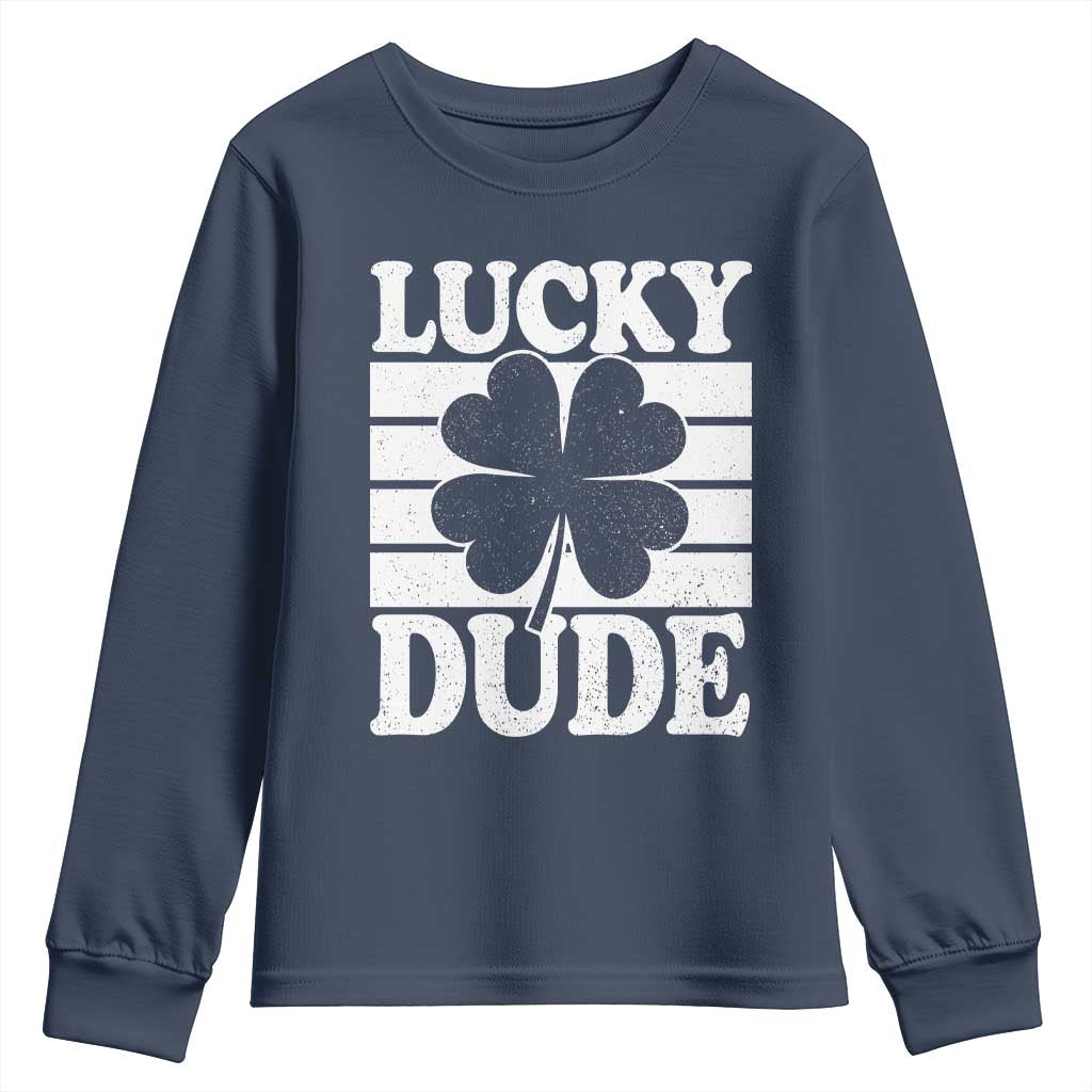 Funny Lucky Dude Youth Sweatshirt Irish Boys St Patricks Day