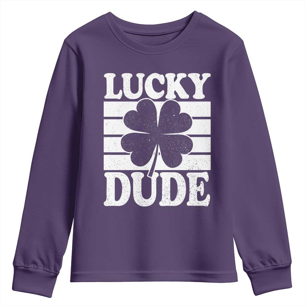 Funny Lucky Dude Youth Sweatshirt Irish Boys St Patricks Day