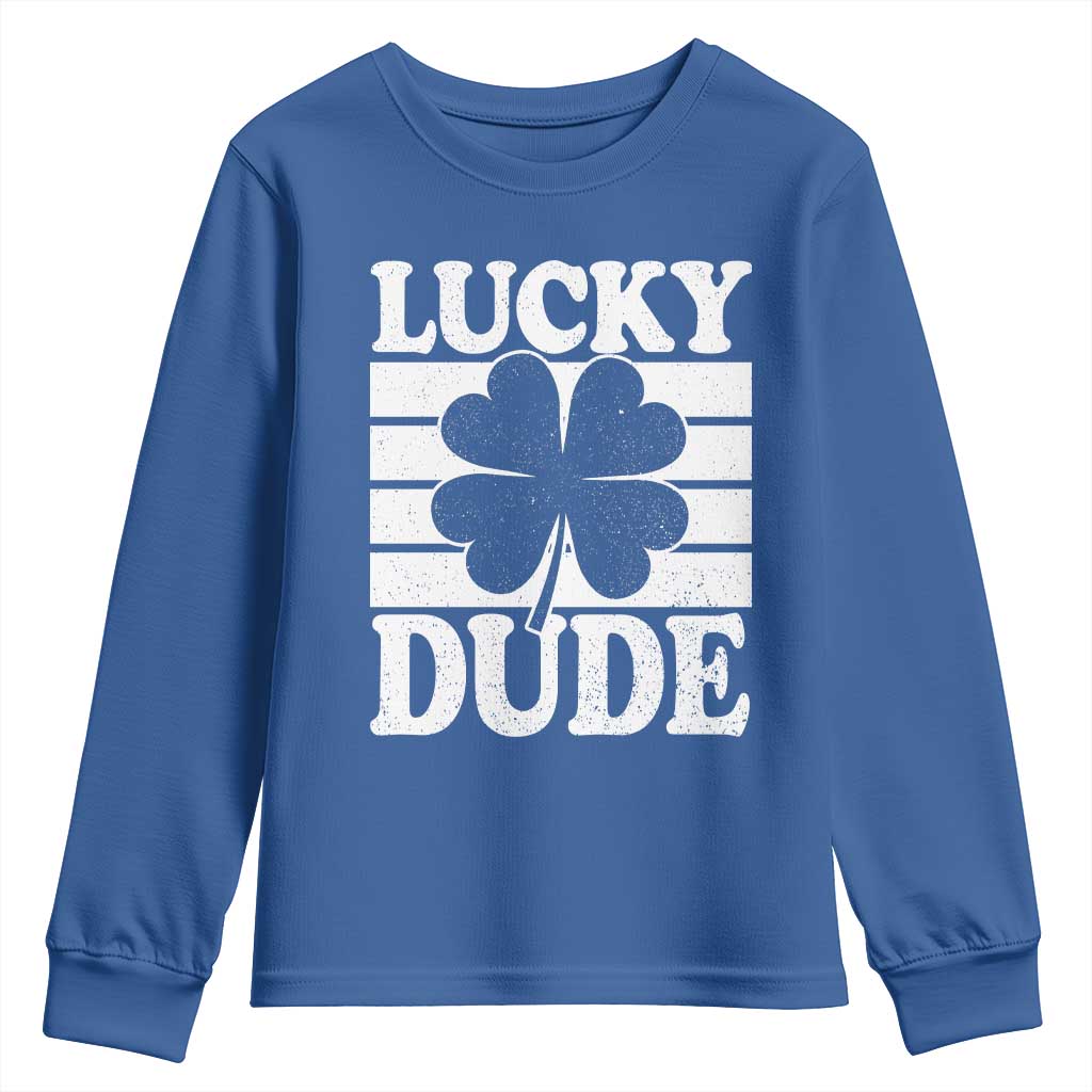 Funny Lucky Dude Youth Sweatshirt Irish Boys St Patricks Day