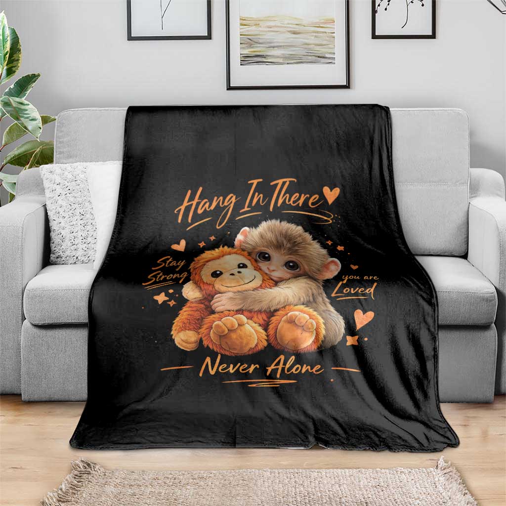 Cute Baby Monkey Punch Throw Blanket Adorable Emotional Graphic Little Punch