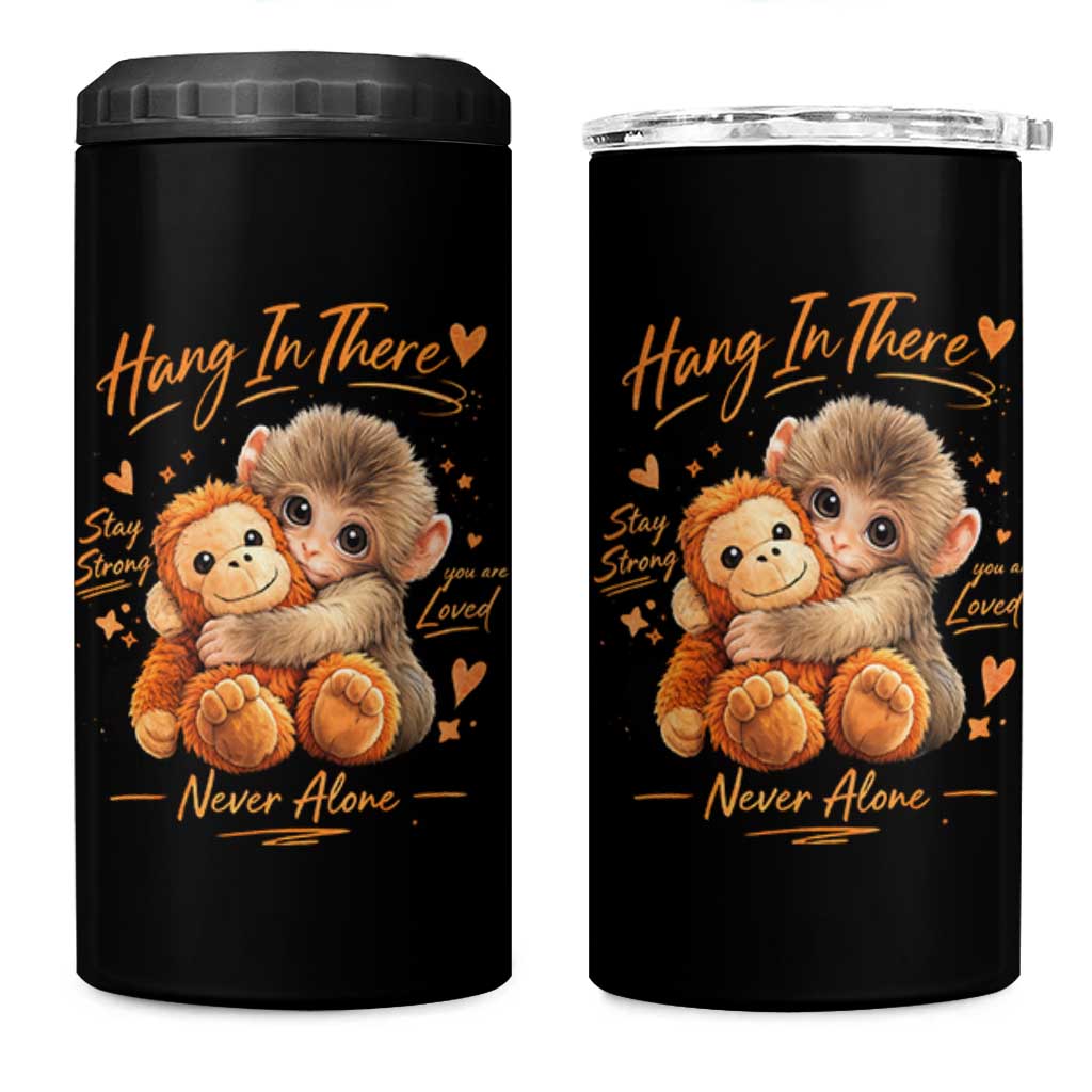 Cute Baby Monkey Punch 4 in 1 Can Cooler Tumbler Adorable Emotional Graphic Little Punch
