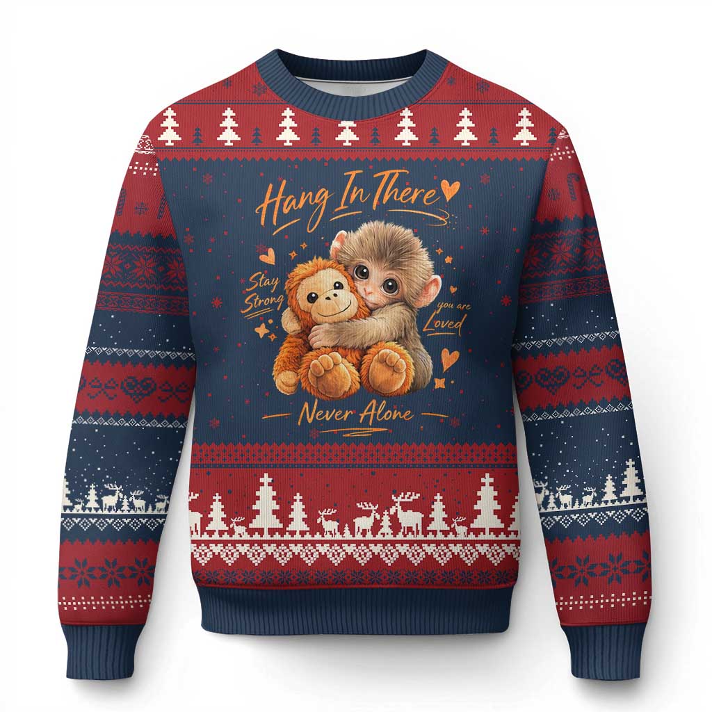 Cute Baby Monkey Punch Ugly Christmas Sweater Adorable Emotional Graphic Little Punch