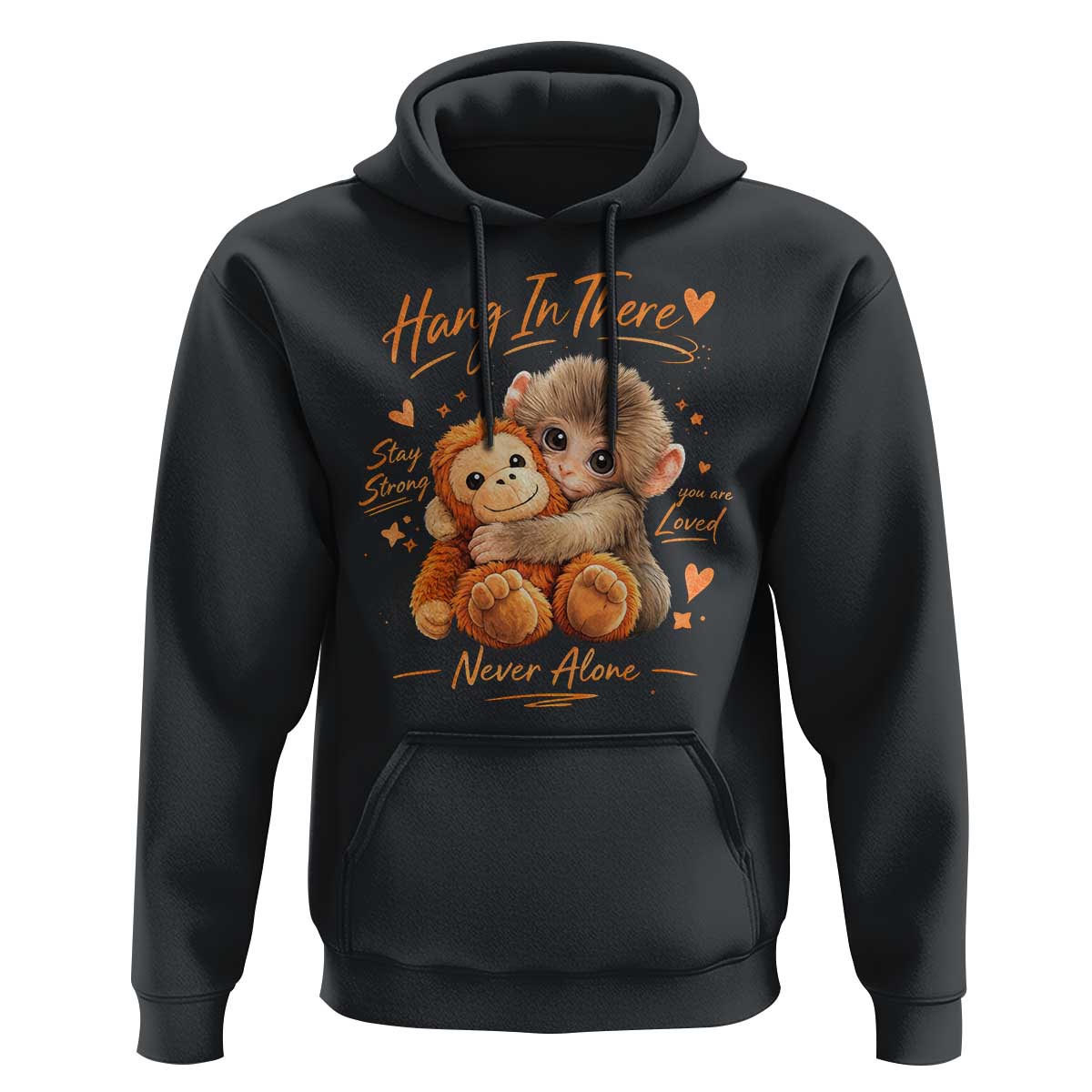 Cute Baby Monkey Punch Hoodie Adorable Emotional Graphic Little Punch