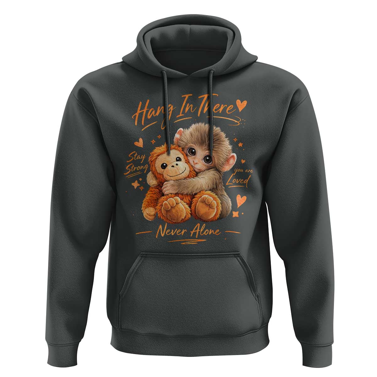 Cute Baby Monkey Punch Hoodie Adorable Emotional Graphic Little Punch
