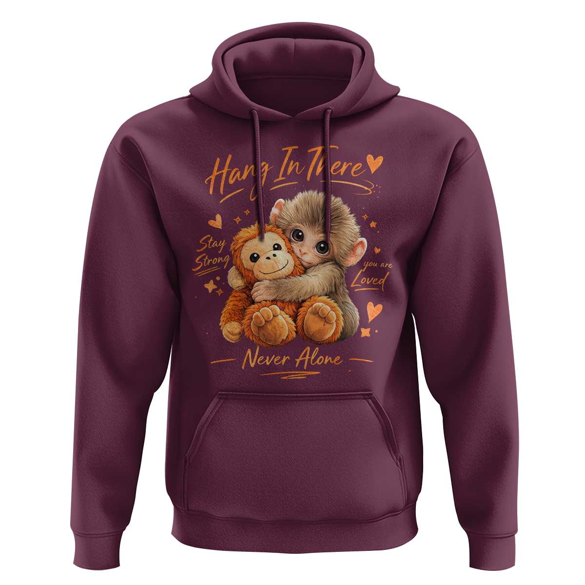 Cute Baby Monkey Punch Hoodie Adorable Emotional Graphic Little Punch