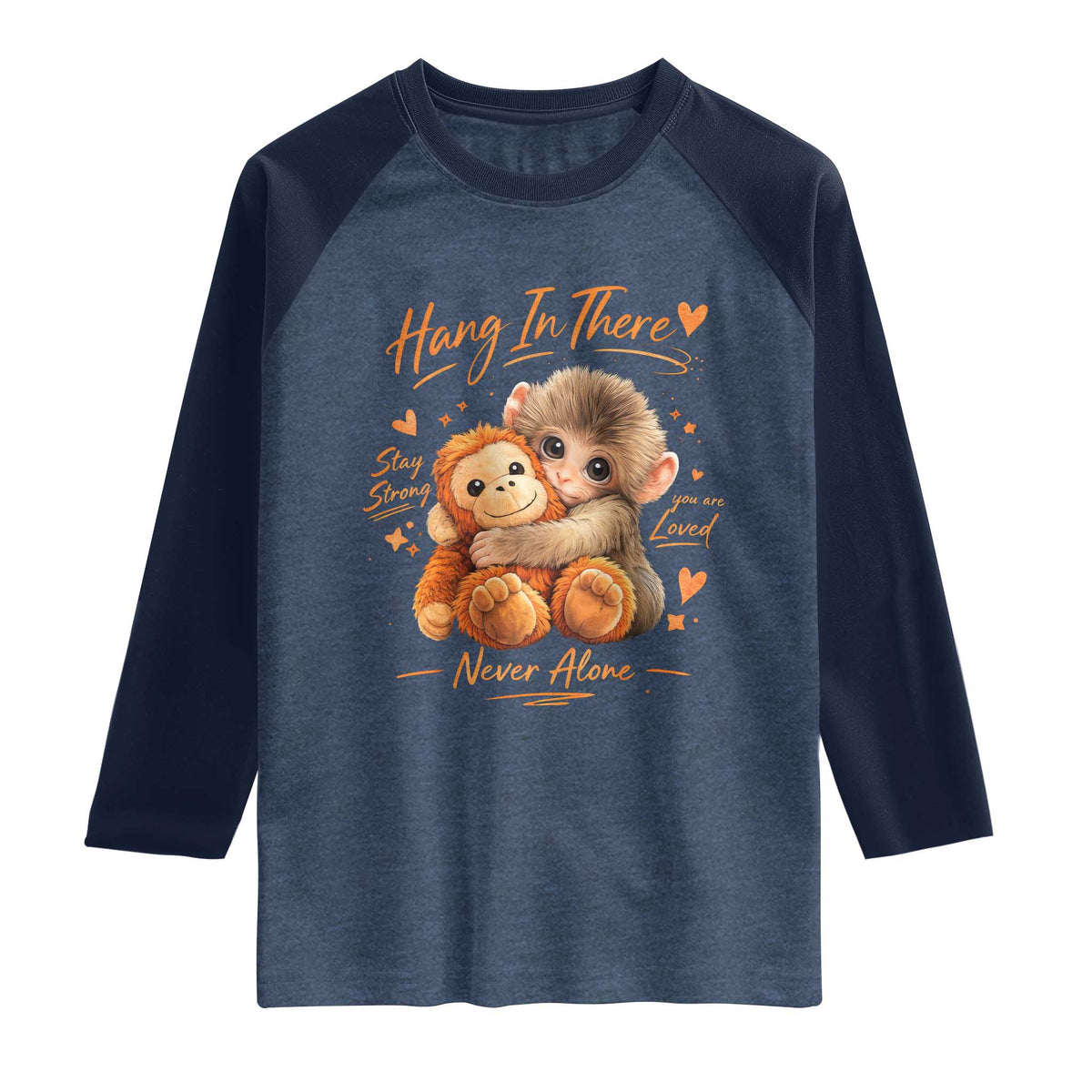 Cute Baby Monkey Punch Raglan Shirt Adorable Emotional Graphic Little Punch