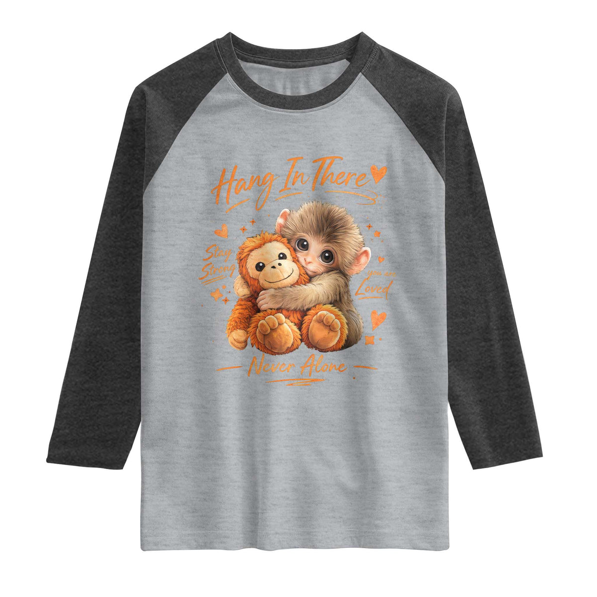 Cute Baby Monkey Punch Raglan Shirt Adorable Emotional Graphic Little Punch