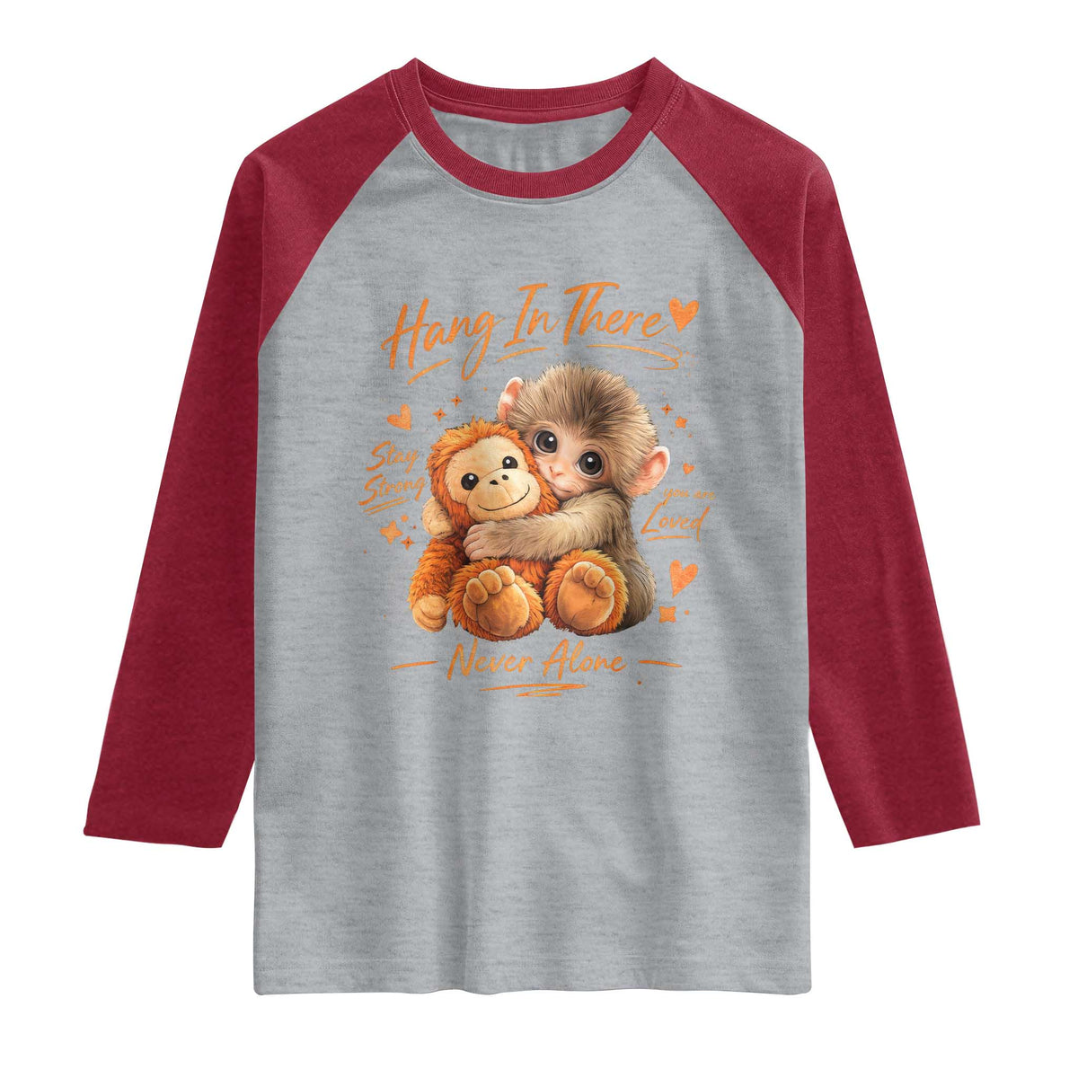 Cute Baby Monkey Punch Raglan Shirt Adorable Emotional Graphic Little Punch