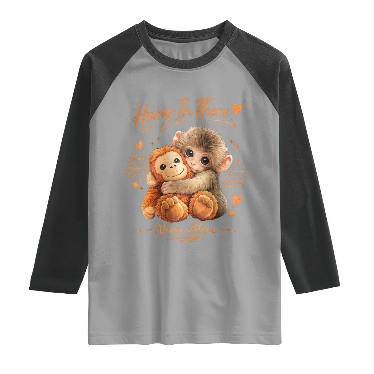 Cute Baby Monkey Punch Raglan Shirt Adorable Emotional Graphic Little Punch