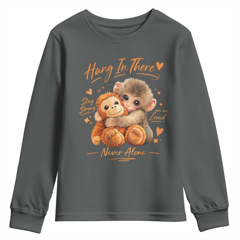 Cute Baby Monkey Punch Youth Sweatshirt Adorable Emotional Graphic Little Punch