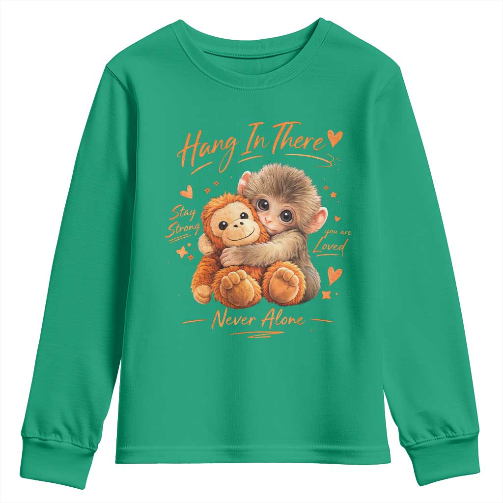 Cute Baby Monkey Punch Youth Sweatshirt Adorable Emotional Graphic Little Punch