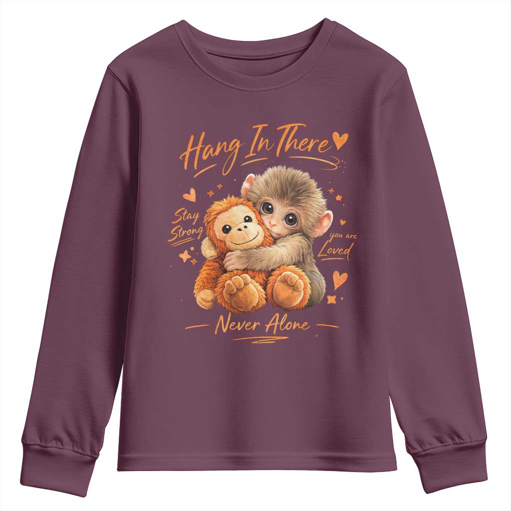 Cute Baby Monkey Punch Youth Sweatshirt Adorable Emotional Graphic Little Punch