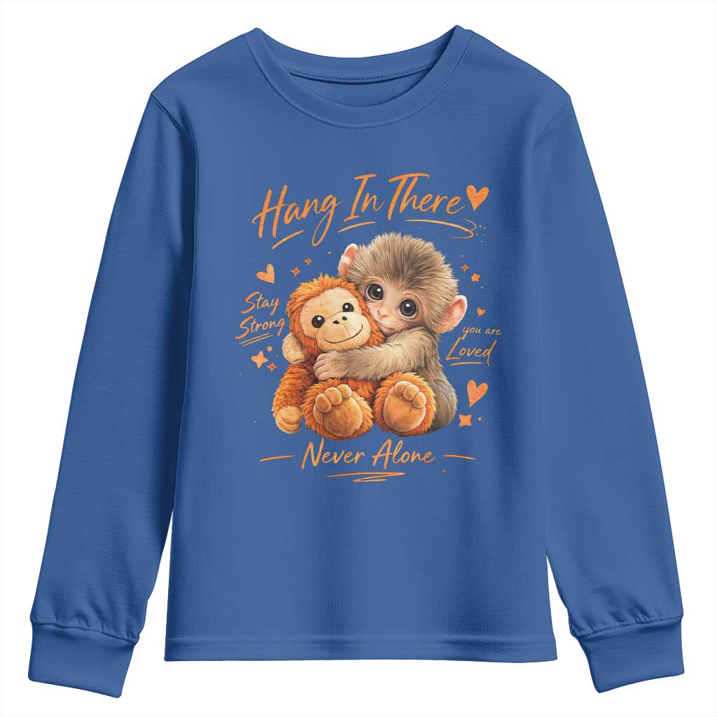 Cute Baby Monkey Punch Youth Sweatshirt Adorable Emotional Graphic Little Punch
