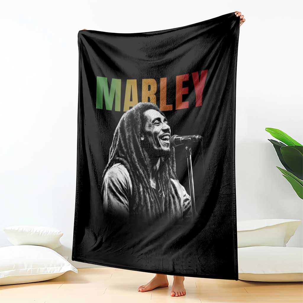 Vintage Marley Throw Blanket Rastaman Jamaica Jamaican Rasta Reggage Music