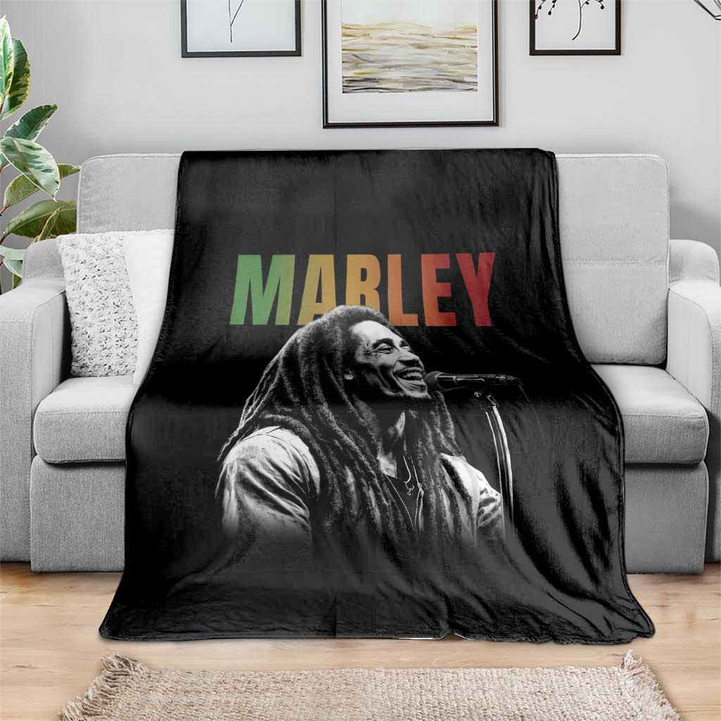 Vintage Marley Throw Blanket Rastaman Jamaica Jamaican Rasta Reggage Music