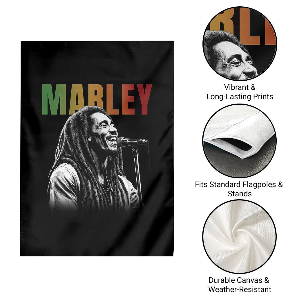 Vintage Marley Garden Flag Rastaman Jamaica Jamaican Rasta Reggage Music