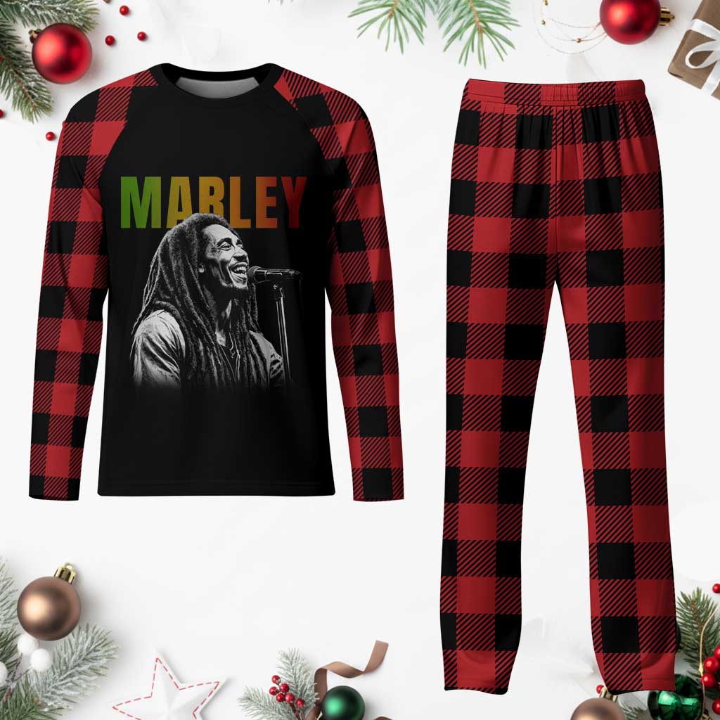 Vintage Marley Plaid Pajama Set Rastaman Jamaica Jamaican Rasta Reggage Music