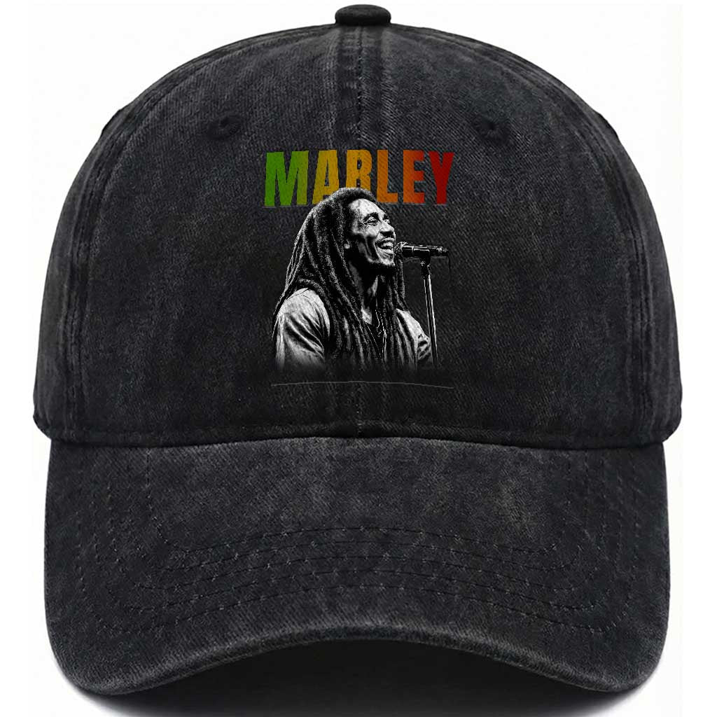 Vintage Marley Washed Cotton Baseball Cap Rastaman Jamaica Jamaican Rasta Reggage Music