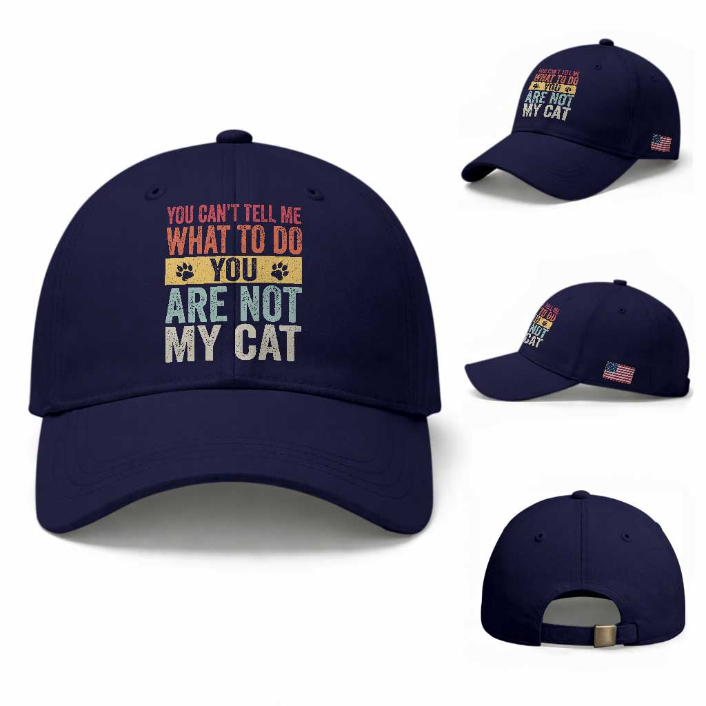 Retro Cat Lovers Baseball Cap You Cant Tell Me What To Do Youre Not My Cat Paw Print