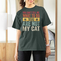 Retro Cat Lovers T Shirt For Women You Cant Tell Me What To Do Youre Not My Cat Paw Print