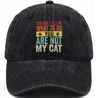 Retro Cat Lovers Washed Cotton Baseball Cap You Cant Tell Me What To Do Youre Not My Cat Paw Print