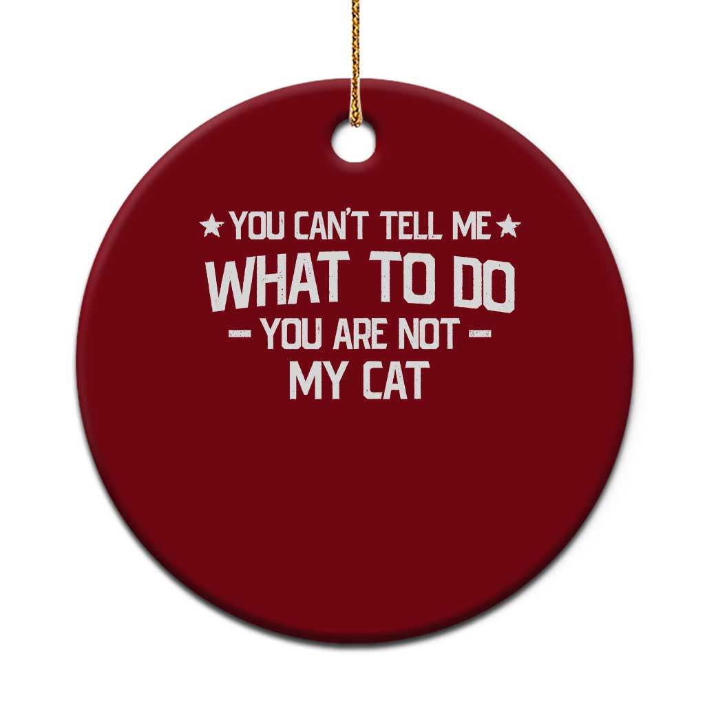 Funny Cat Lovers Ceramic Ornament You Cant Tell Me What To Do You Are Not My Cat
