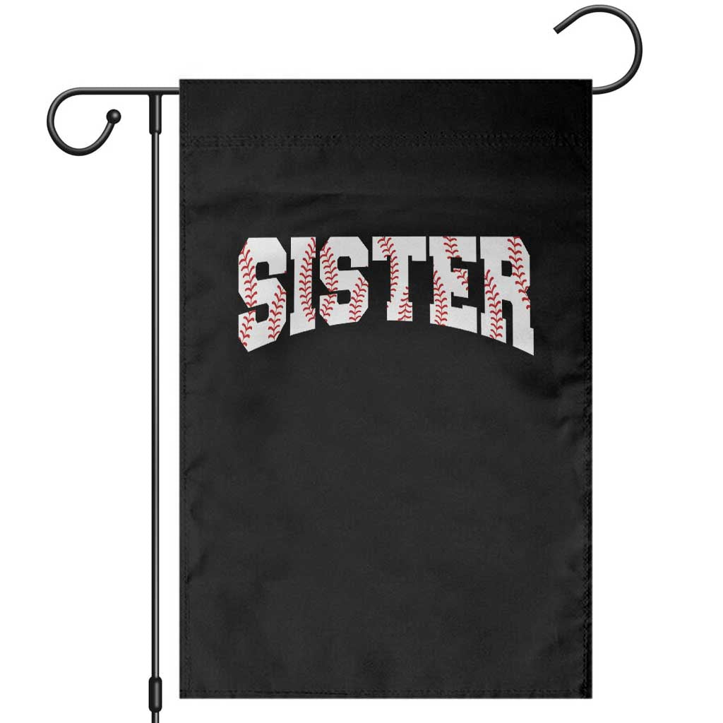 Baseball Sister Garden Flag Retro Varsity Baseball Season Family