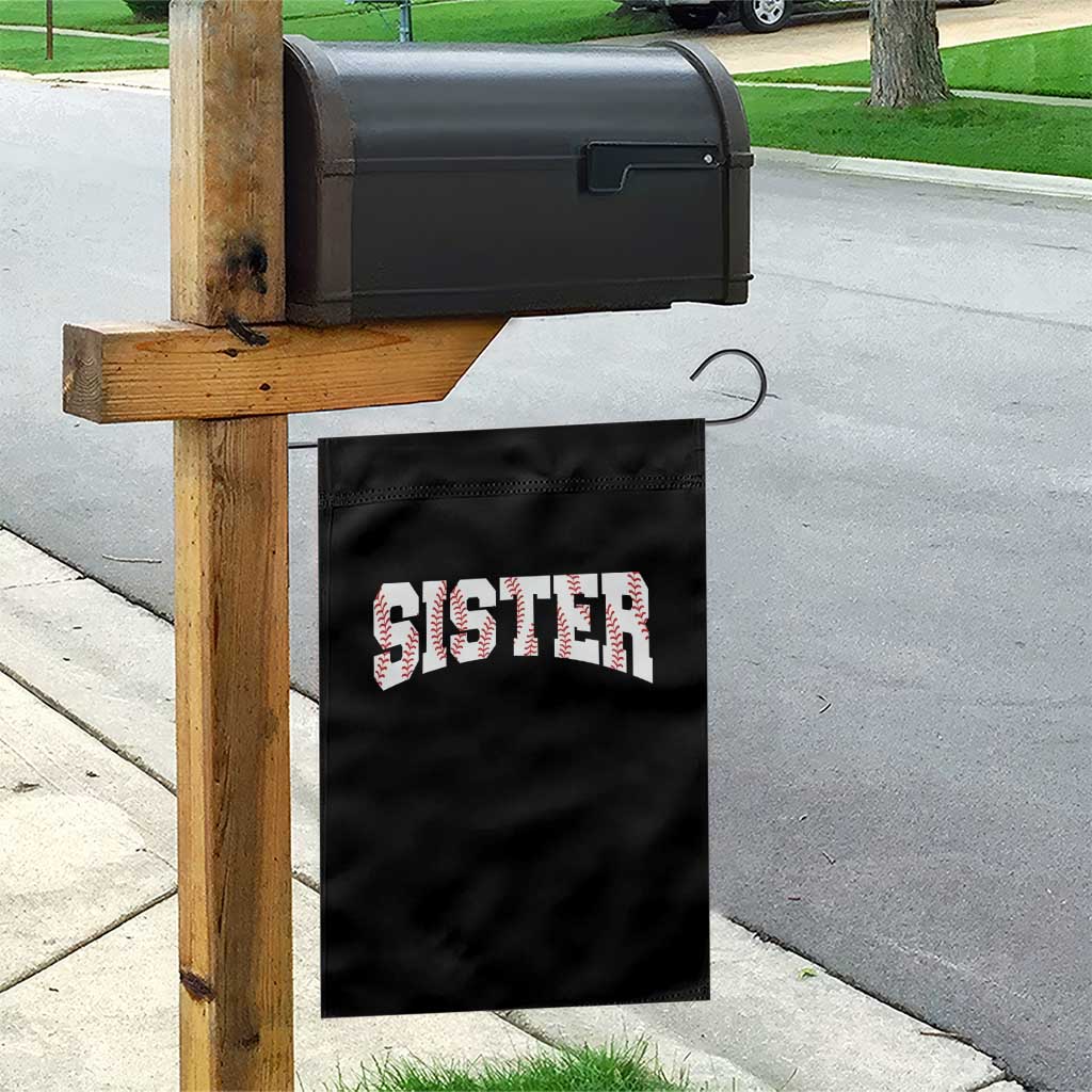 Baseball Sister Garden Flag Retro Varsity Baseball Season Family