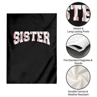 Baseball Sister Garden Flag Retro Varsity Baseball Season Family