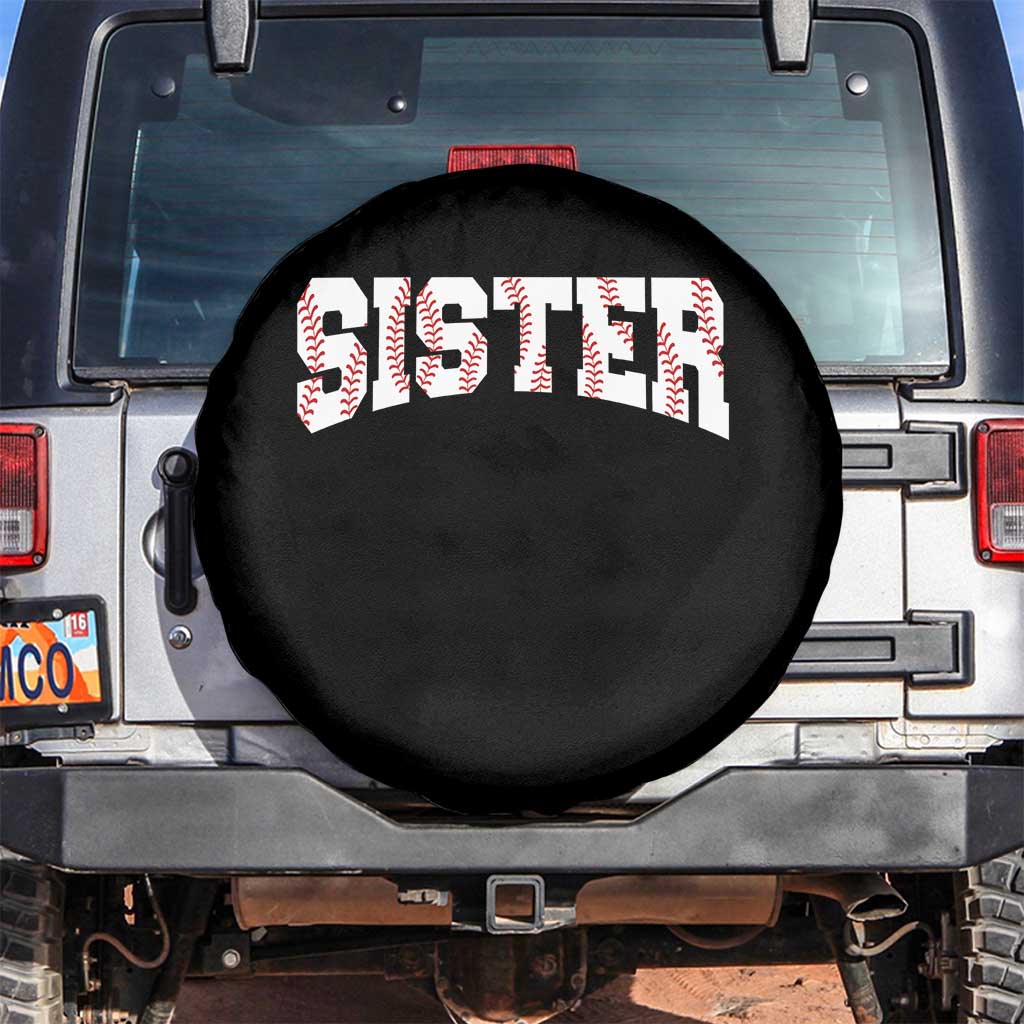 Baseball Sister Spare Tire Cover Retro Varsity Baseball Season Family