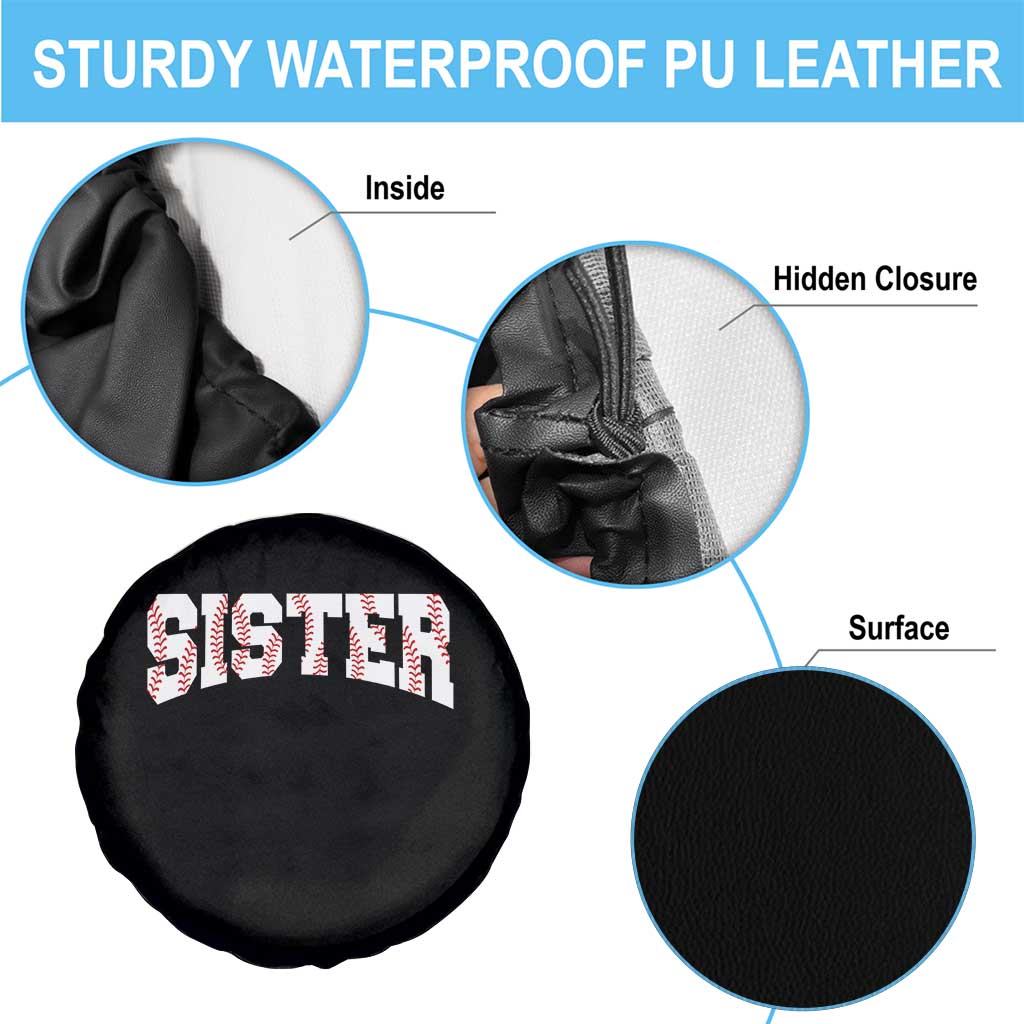 Baseball Sister Spare Tire Cover Retro Varsity Baseball Season Family