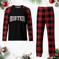 Baseball Sister Plaid Pajama Set Retro Varsity Baseball Season Family