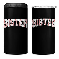 Baseball Sister 4 in 1 Can Cooler Tumbler Retro Varsity Baseball Season Family