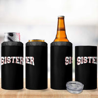 Baseball Sister 4 in 1 Can Cooler Tumbler Retro Varsity Baseball Season Family