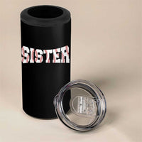 Baseball Sister 4 in 1 Can Cooler Tumbler Retro Varsity Baseball Season Family