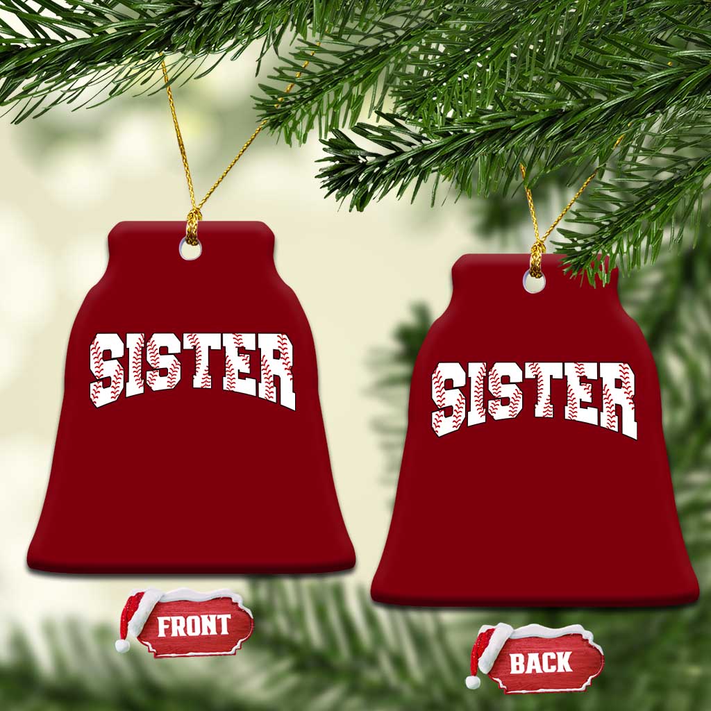 Baseball Sister Ceramic Ornament Retro Varsity Baseball Season Family
