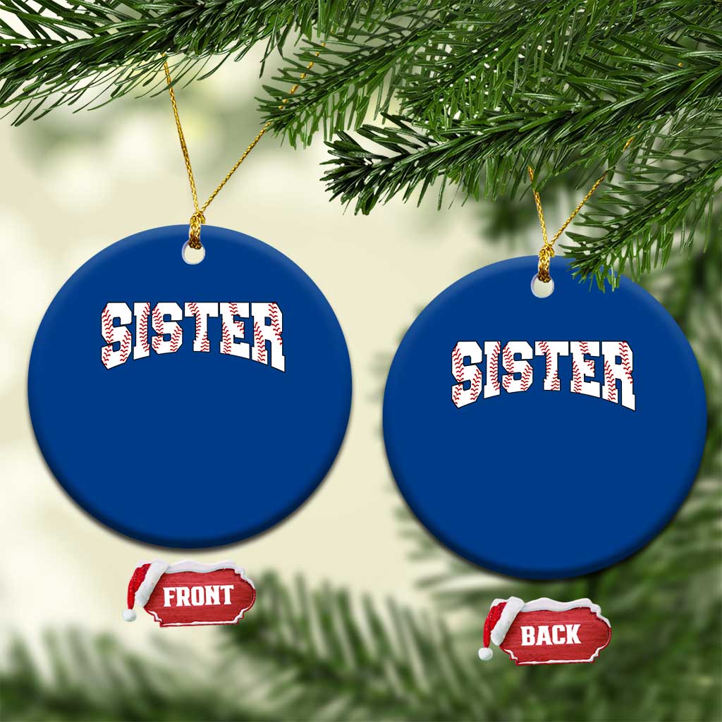 Baseball Sister Ceramic Ornament Retro Varsity Baseball Season Family