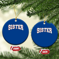 Baseball Sister Ceramic Ornament Retro Varsity Baseball Season Family