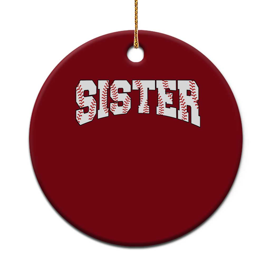 Baseball Sister Ceramic Ornament Retro Varsity Baseball Season Family