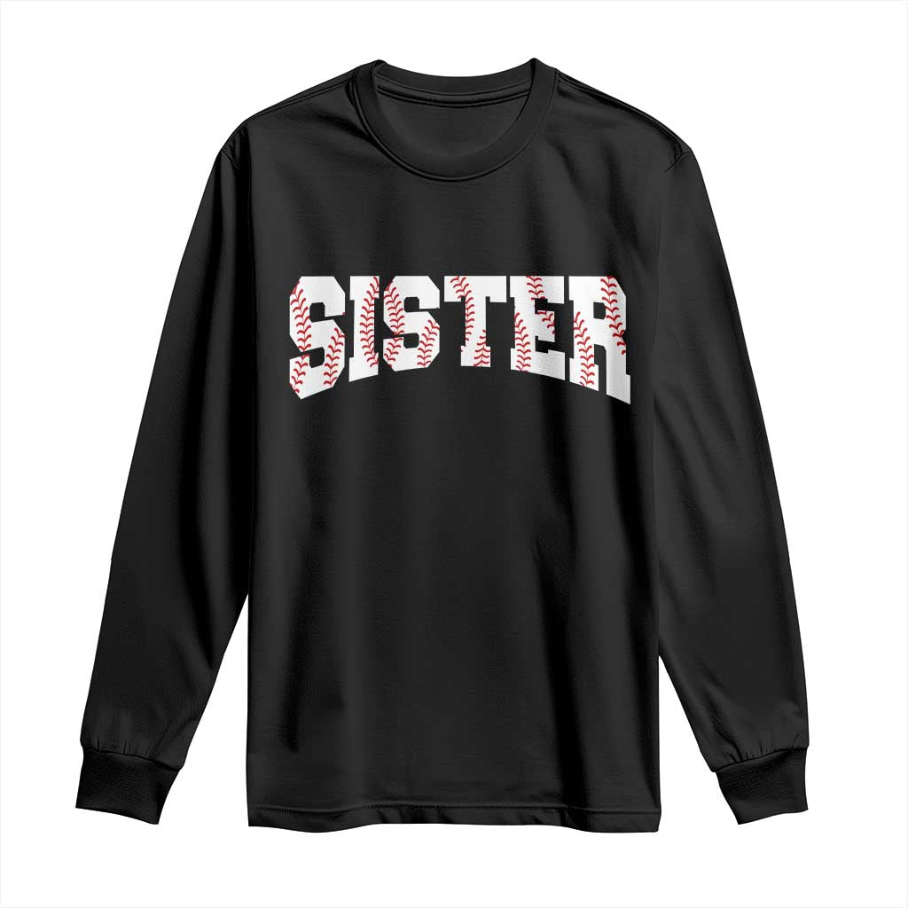 Baseball Sister Long Sleeve Shirt Retro Varsity Baseball Season Family