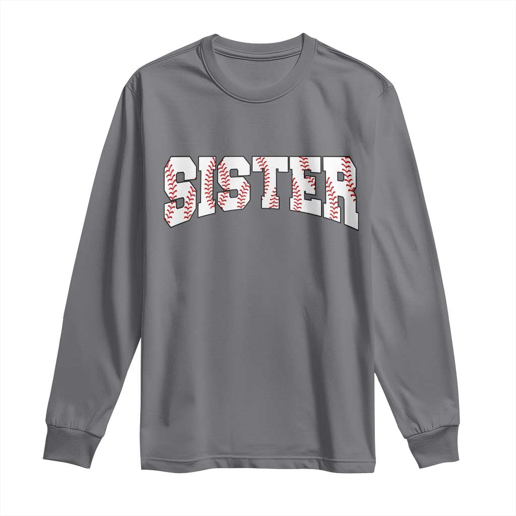Baseball Sister Long Sleeve Shirt Retro Varsity Baseball Season Family