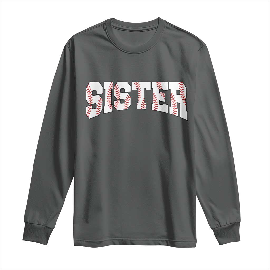 Baseball Sister Long Sleeve Shirt Retro Varsity Baseball Season Family