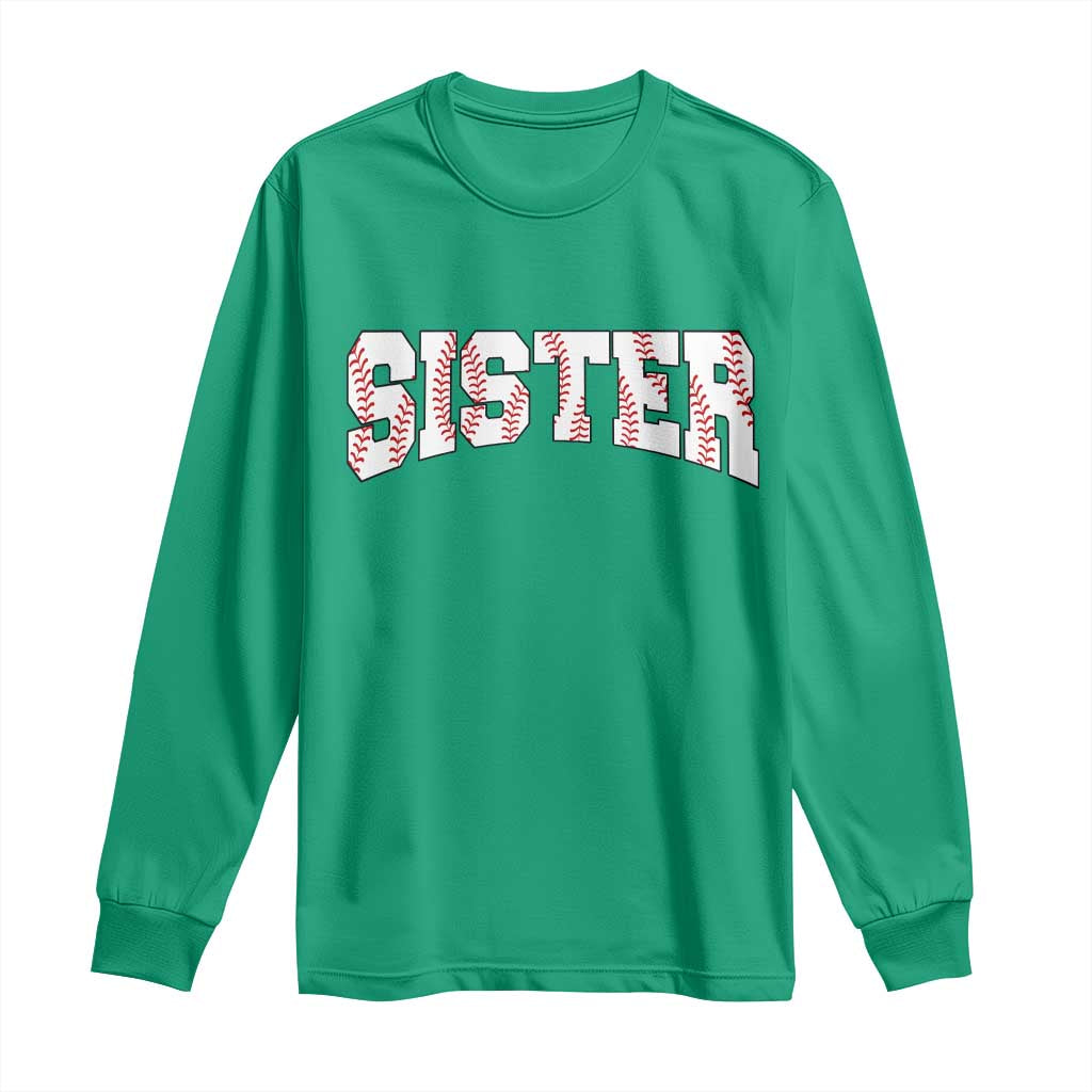 Baseball Sister Long Sleeve Shirt Retro Varsity Baseball Season Family