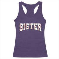 Baseball Sister Racerback Tank Top Retro Varsity Baseball Season Family
