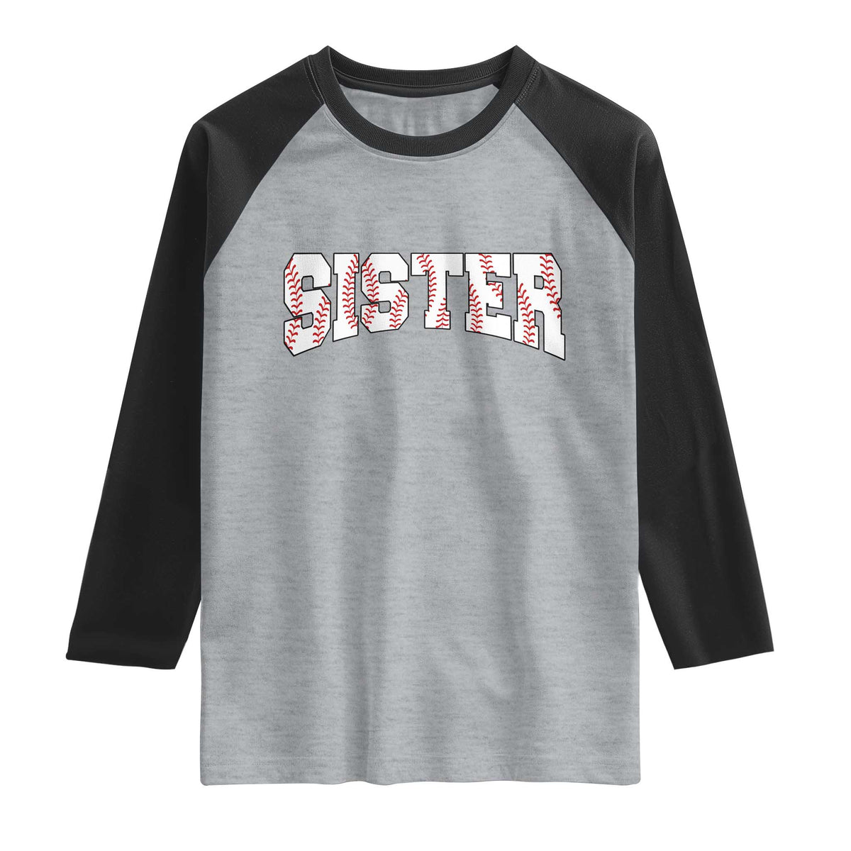 Baseball Sister Raglan Shirt Retro Varsity Baseball Season Family