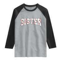 Baseball Sister Raglan Shirt Retro Varsity Baseball Season Family
