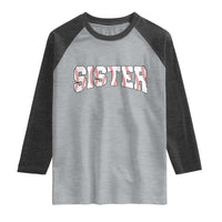 Baseball Sister Raglan Shirt Retro Varsity Baseball Season Family