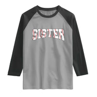 Baseball Sister Raglan Shirt Retro Varsity Baseball Season Family