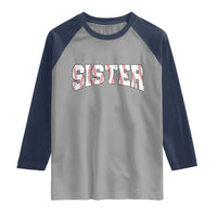 Baseball Sister Raglan Shirt Retro Varsity Baseball Season Family