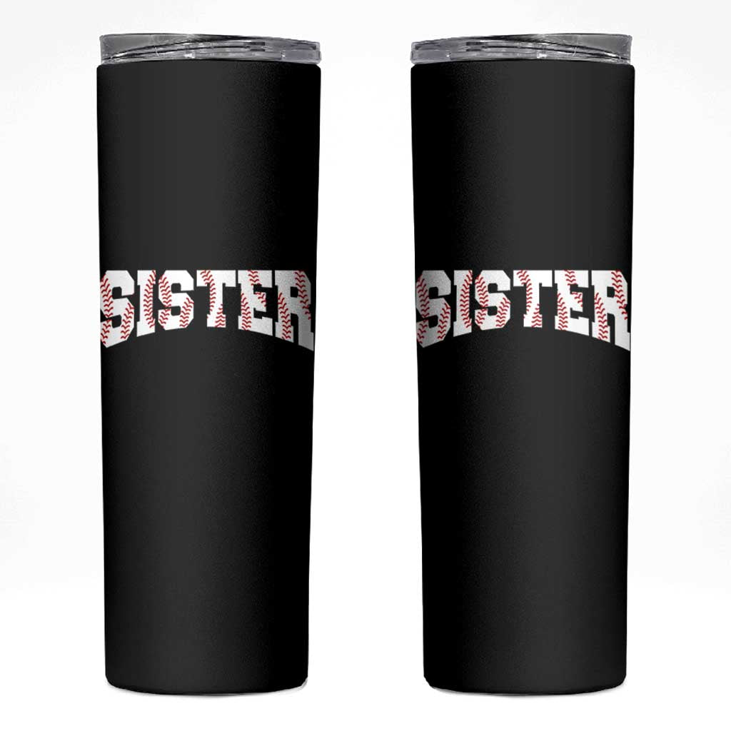 Baseball Sister Skinny Tumbler Retro Varsity Baseball Season Family